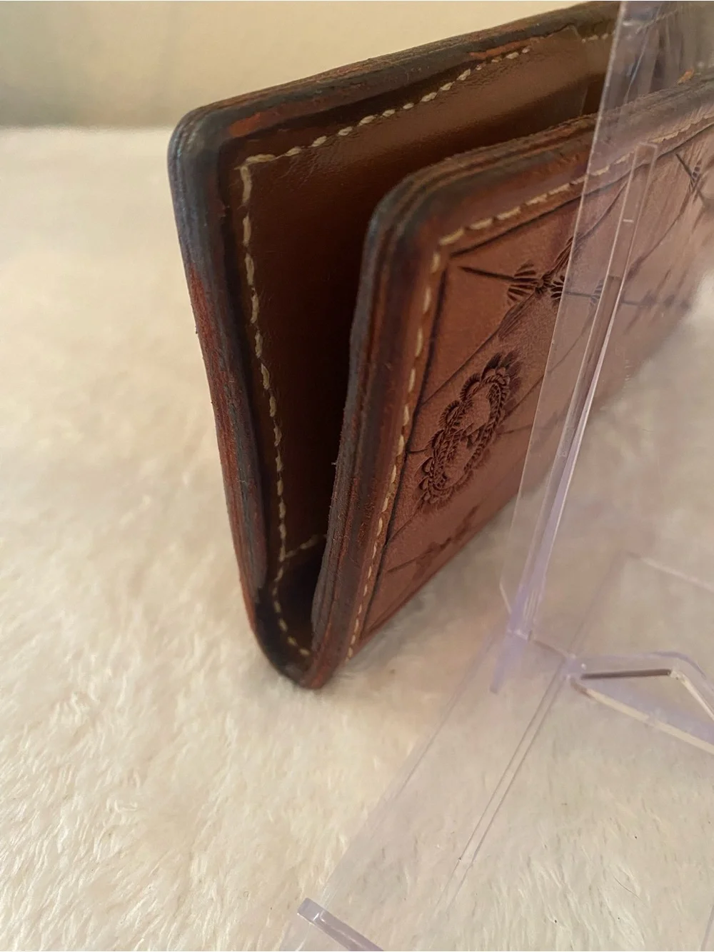 Rare REAL rattlesnake Roper wallet. Handmade in Texas. One of a kind!